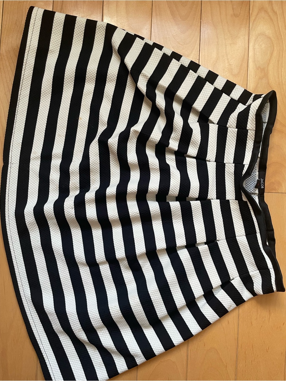 Jacob Black and White Striped Circle Skirt